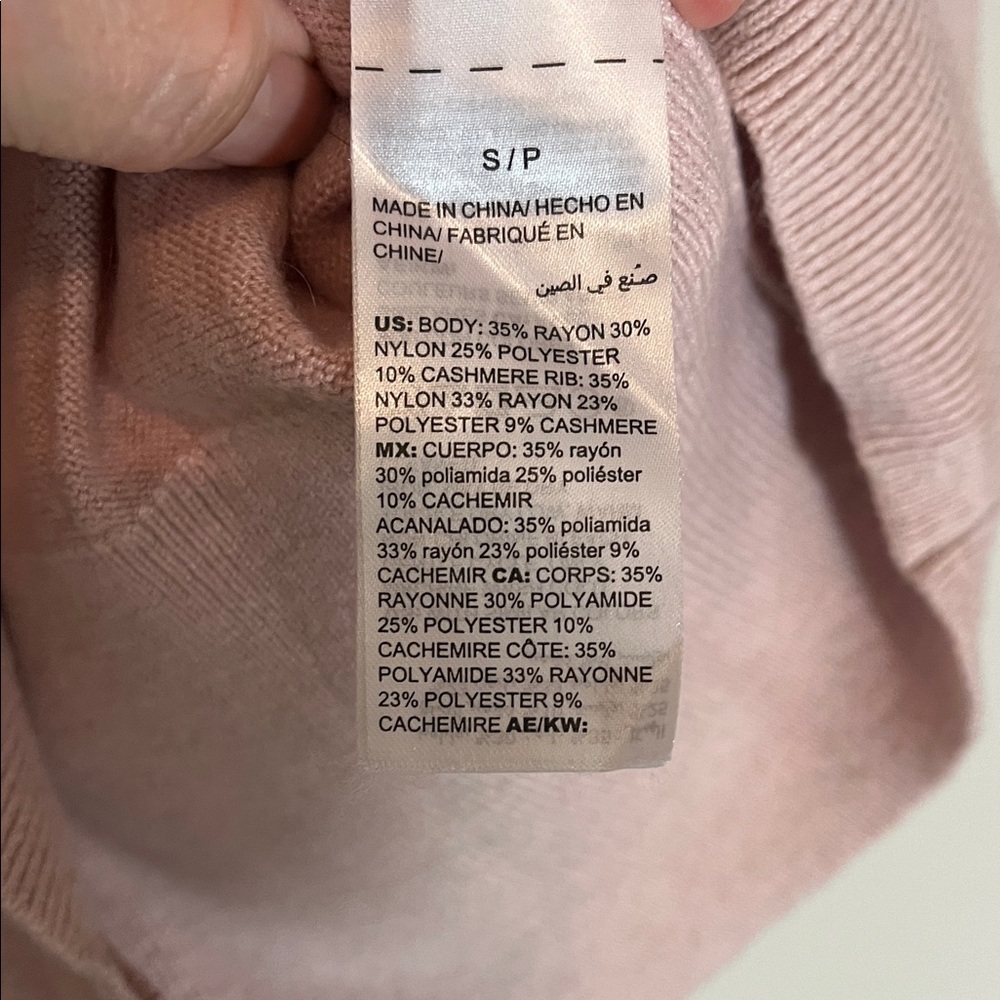 White House Black Market Light Pink Crew Neck Sweater Small - Picture 3 of 8